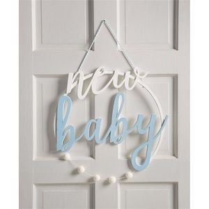 New Baby wooden sign Pink or Blue